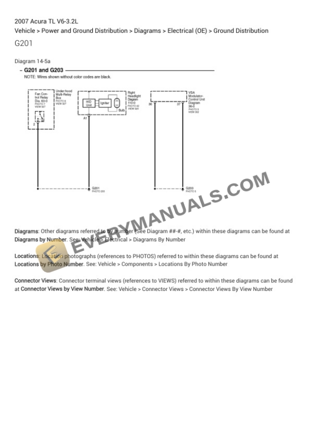 Acura TL 2007 Electrical Diagrams V6-3.2L-3