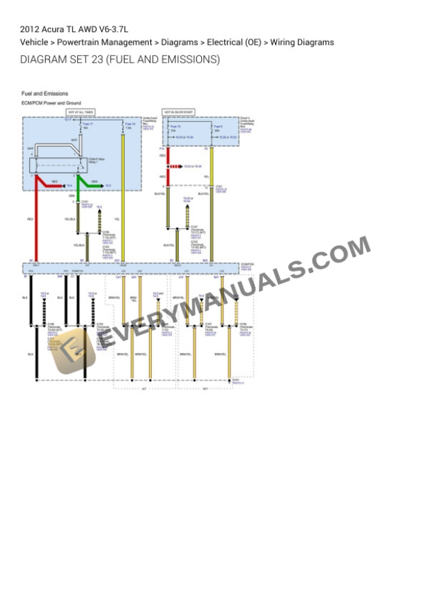 Acura TL AWD 2012 Electrical Diagrams V6-3.7L-4