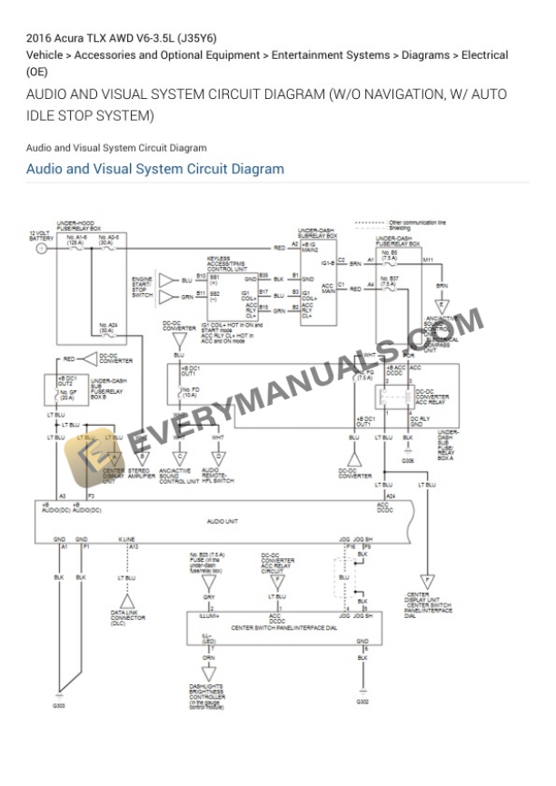 Acura TLX AWD 2016 Electrical Diagrams V6-3.5L (J35Y6) 4 Acura TLX AWD 2016 Electrical Diagrams V6-3.5L (J35Y6) - Image 2