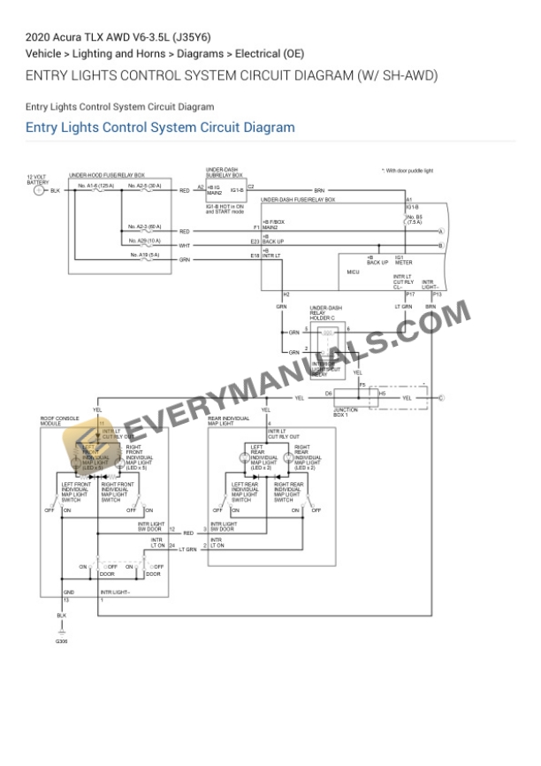 Acura TLX AWD 2020 Electrical Diagrams V6-3.5L (J35Y6)-2
