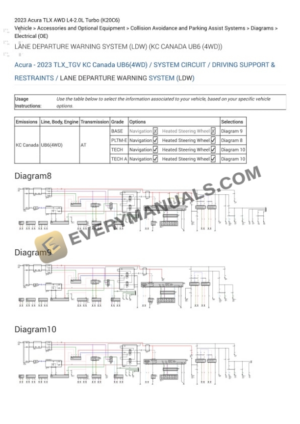 Acura TLX AWD 2023 Electrical Diagrams L4-2.0L Turbo (K20C6)-4