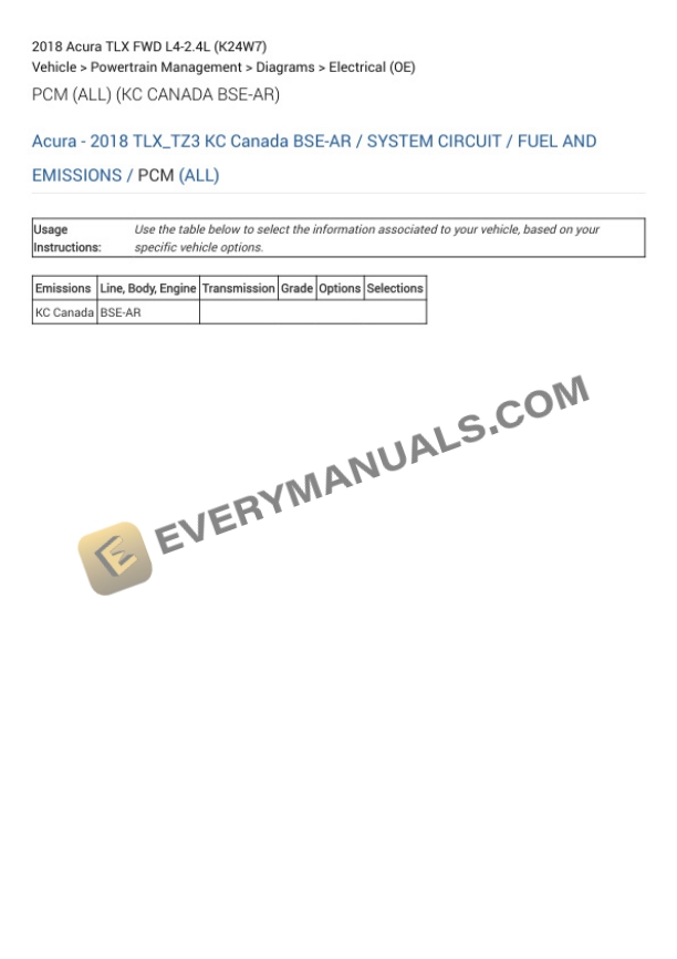 Acura TLX FWD 2018 Electrical Diagrams L4-2.4L (K24W7)-4