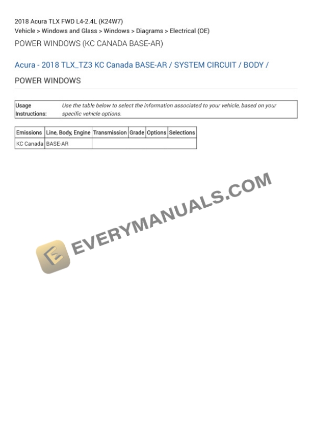 Acura TLX FWD 2018 Electrical Diagrams L4-2.4L (K24W7)-5