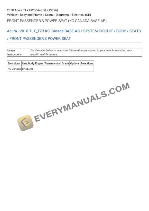 Acura TLX FWD 2018 Electrical Diagrams V6-3.5L (J35Y6)-2