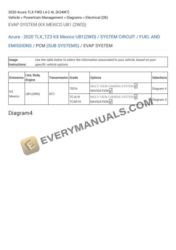 Acura TLX FWD 2020 Electrical Diagrams L4-2.4L (K24W7)-2