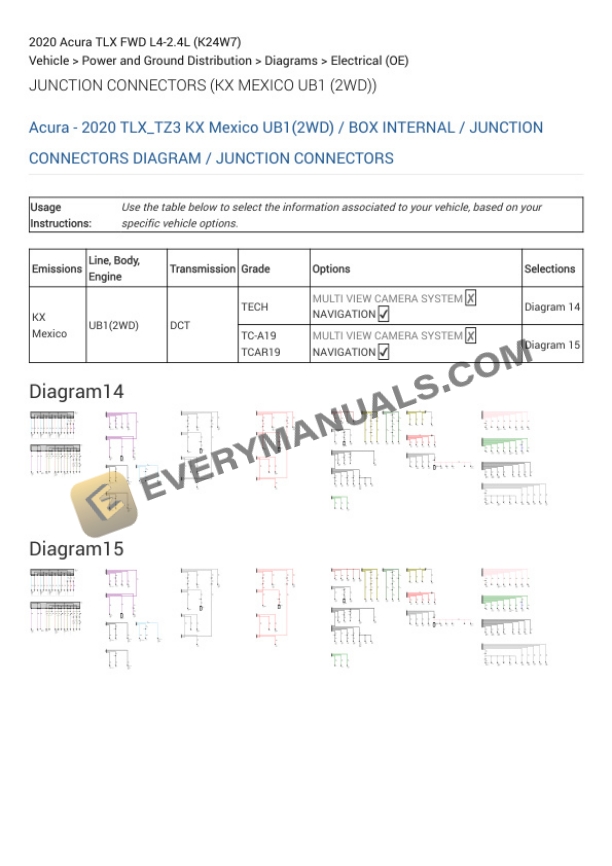 Acura TLX FWD 2020 Electrical Diagrams L4-2.4L (K24W7)-3