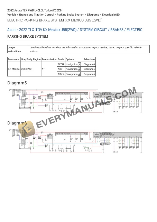 Acura TLX FWD 2022 Electrical Diagrams L4-2.0L Turbo (K20C6)-2