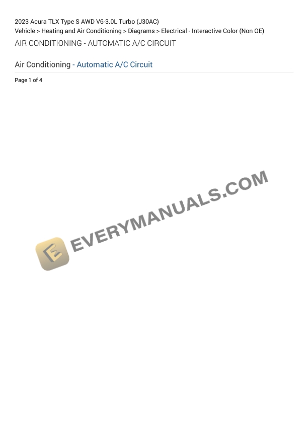 Acura TLX Type S AWD 2023 Electrical Diagrams V6-3.0L Turbo (J30AC)