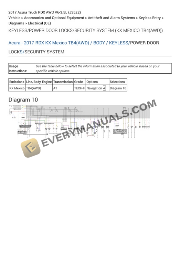 Acura Truck RDX AWD 2017 Electrical Diagrams V6-3.5L (J35Z2) 5 Acura Truck RDX AWD 2017 Electrical Diagrams V6-3.5L (J35Z2) - Image 3