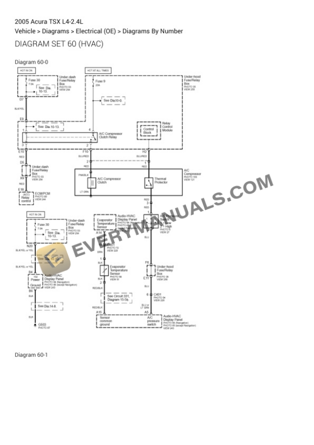 Acura TSX 2005 Electrical Diagrams L4-2.4L-3