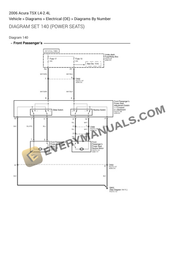 Acura TSX 2006 Electrical Diagrams L4-2.4L-2
