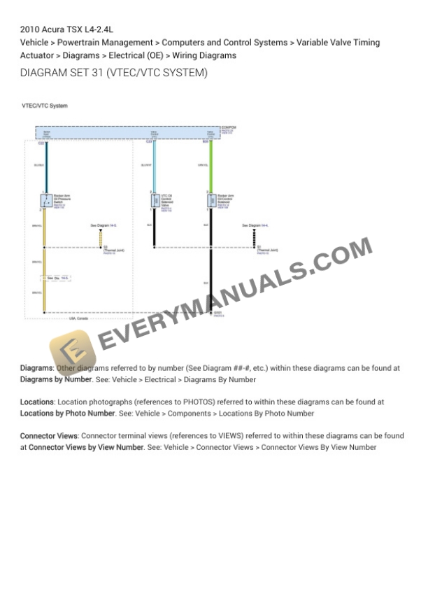 Acura TSX 2010 Electrical Diagrams L4-2.4L-4