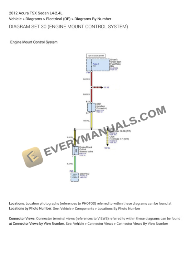 Acura TSX Sedan 2012 Electrical Diagrams L4-2.4L-4