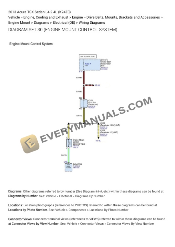 Acura TSX Sedan 2013 Electrical Diagrams L4-2.4L (K24Z3)-4