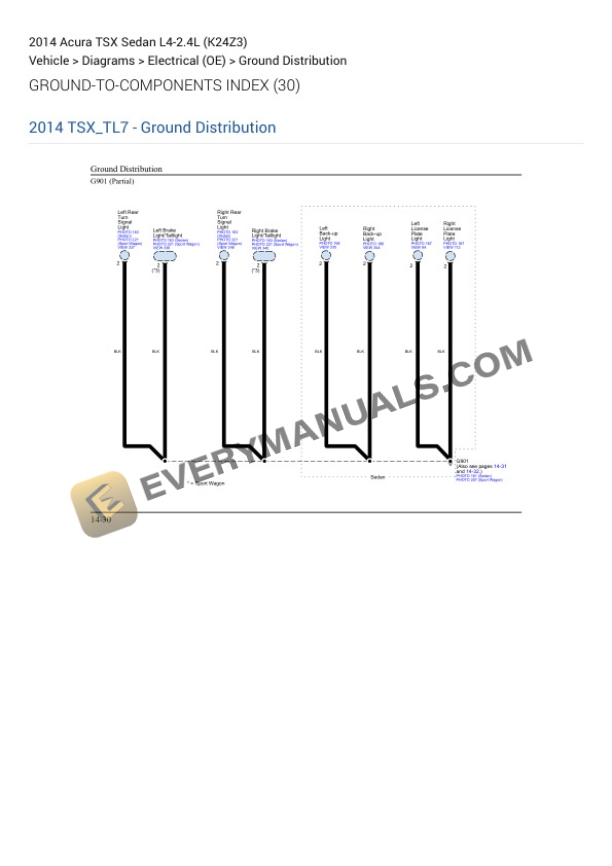 Acura TSX Sedan 2014 Electrical Diagrams L4-2.4L (K24Z3)-3