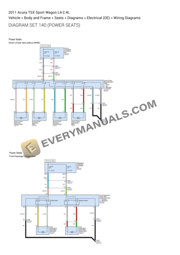 Acura TSX Sport Wagon 2011 Electrical Diagrams L4-2.4L-2