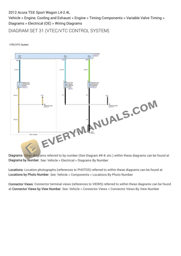 Acura TSX Sport Wagon 2012 Electrical Diagrams L4-2.4L-4