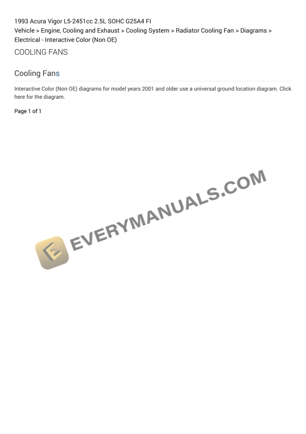 acura vigor 1993 electrical diagrams l5 2451cc 25l sohc g25a4 fi 1