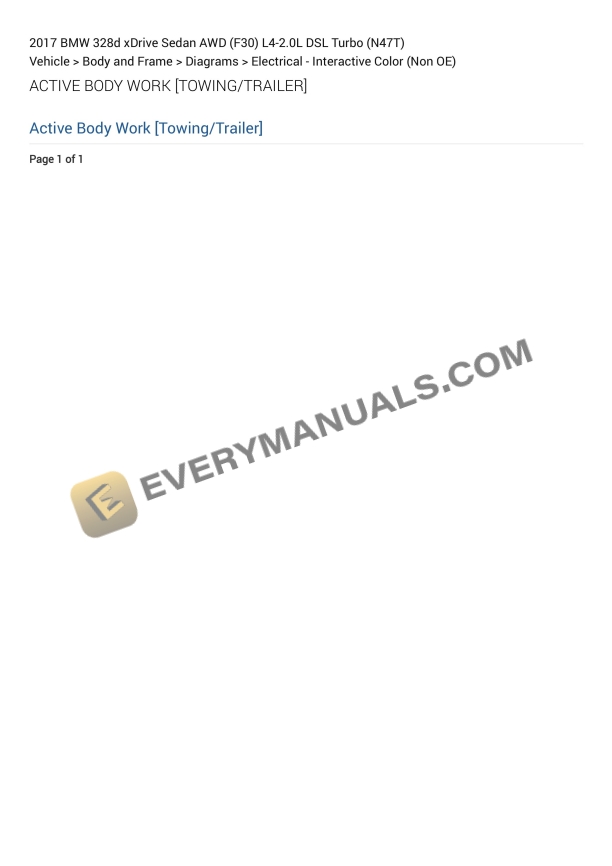 BMW 328d xDrive Sedan AWD (F30) 2017 Electrical Diagrams L4-2.0L DSL Turbo (N47T)