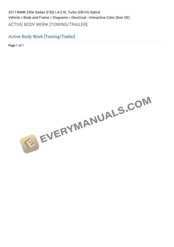 BMW 330e Sedan (F30) 2017 Electrical Diagrams L4-2.0L Turbo (XB1H) Hybrid