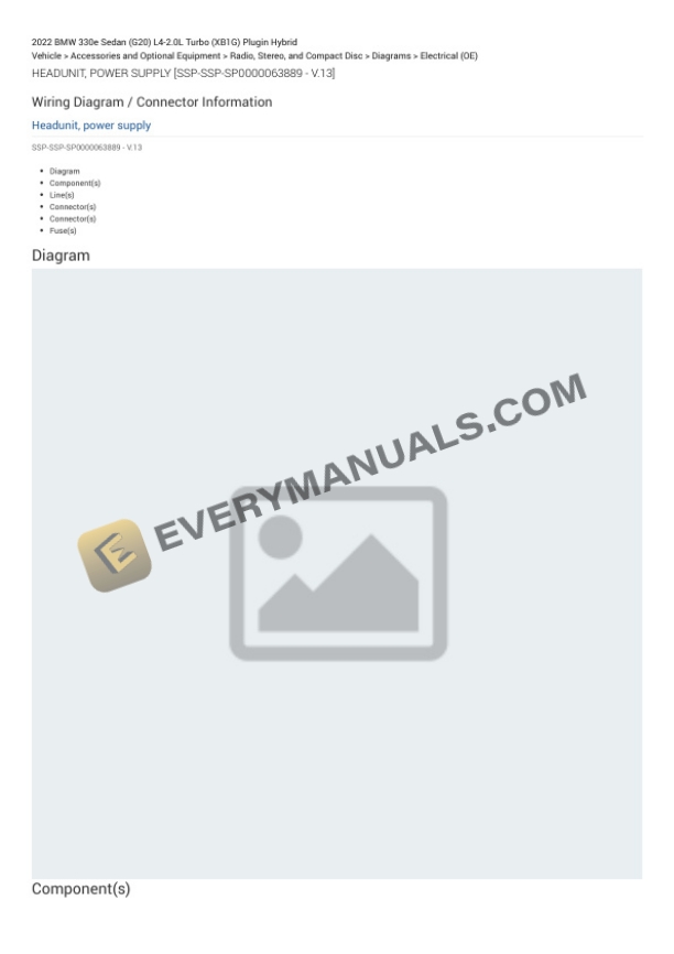 BMW 330e Sedan (G20) 2022 Electrical Diagrams L4-2.0L Turbo (XB1G) Plugin Hybrid 6 BMW 330e Sedan (G20) 2022 Electrical Diagrams L4-2.0L Turbo (XB1G) Plugin Hybrid - Image 4