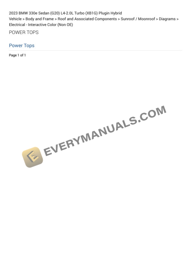 BMW 330e Sedan (G20) 2023 Electrical Diagrams L4-2.0L Turbo (XB1G) Plugin Hybrid 5 BMW 330e Sedan (G20) 2023 Electrical Diagrams L4-2.0L Turbo (XB1G) Plugin Hybrid - Image 3