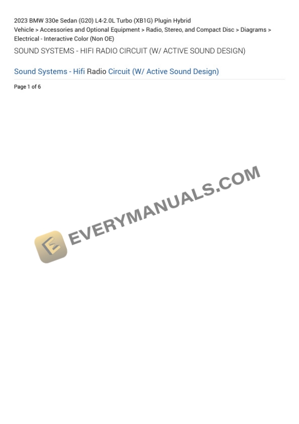 BMW 330e Sedan (G20) 2023 Electrical Diagrams L4-2.0L Turbo (XB1G) Plugin Hybrid 7 BMW 330e Sedan (G20) 2023 Electrical Diagrams L4-2.0L Turbo (XB1G) Plugin Hybrid - Image 5