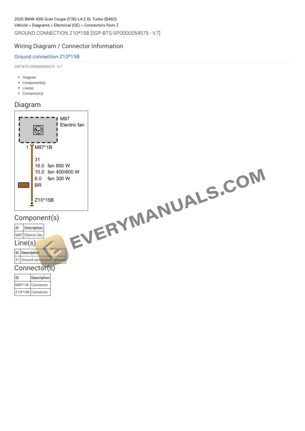 BMW 430i Gran Coupe (F36) 2020 Electrical Diagrams L4-2.0L Turbo (B46O) 5 BMW 430i Gran Coupe (F36) 2020 Electrical Diagrams L4-2.0L Turbo (B46O) - Image 3
