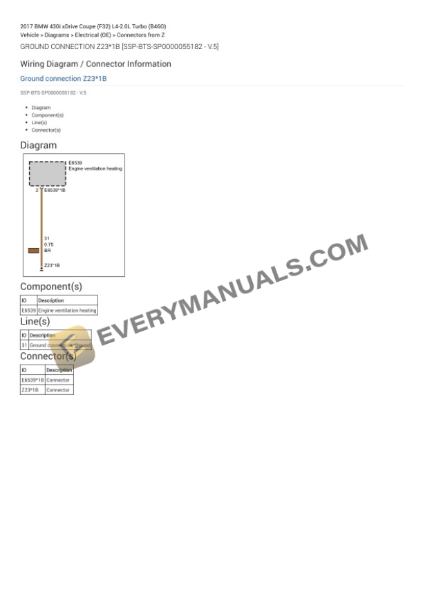 BMW 430i xDrive Coupe (F32) 2017 Electrical Diagrams L4-2.0L Turbo (B46O) 5 BMW 430i xDrive Coupe (F32) 2017 Electrical Diagrams L4-2.0L Turbo (B46O) - Image 3
