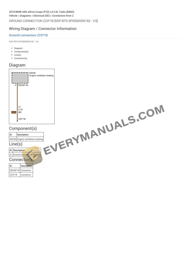 BMW 430i xDrive Coupe (F32) 2018 Electrical Diagrams L4-2.0L Turbo (B46O) 5 BMW 430i xDrive Coupe (F32) 2018 Electrical Diagrams L4-2.0L Turbo (B46O) - Image 3