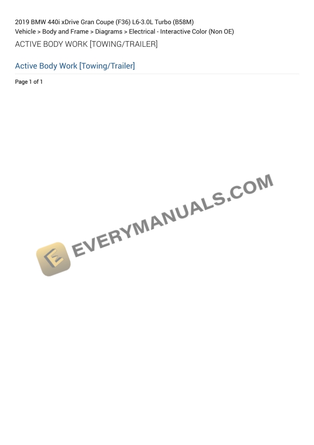 BMW 440i xDrive Gran Coupe (F36) 2019 Electrical Diagrams L6-3.0L Turbo (B58M)