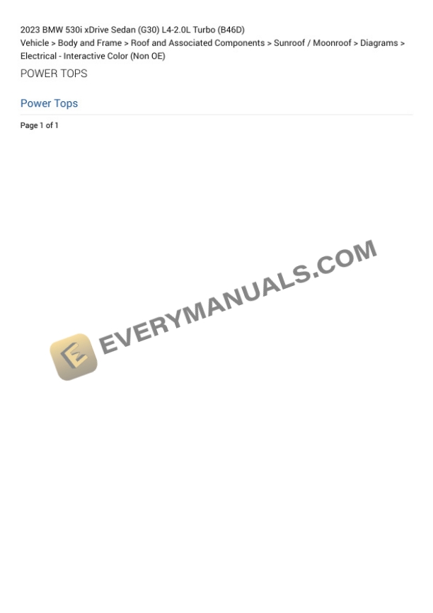 BMW 530i xDrive Sedan (G30) 2023 Electrical Diagrams L4-2.0L Turbo (B46D) 5 BMW 530i xDrive Sedan (G30) 2023 Electrical Diagrams L4-2.0L Turbo (B46D) - Image 3