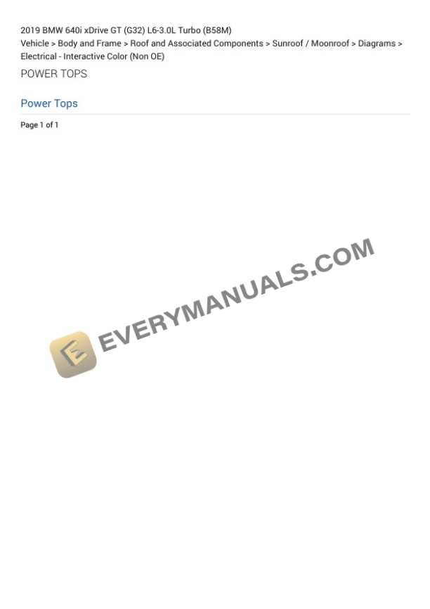 BMW 640i xDrive GT (G32) 2019 Electrical Diagrams L6-3.0L Turbo (B58M) 5 BMW 640i xDrive GT (G32) 2019 Electrical Diagrams L6-3.0L Turbo (B58M) - Image 3