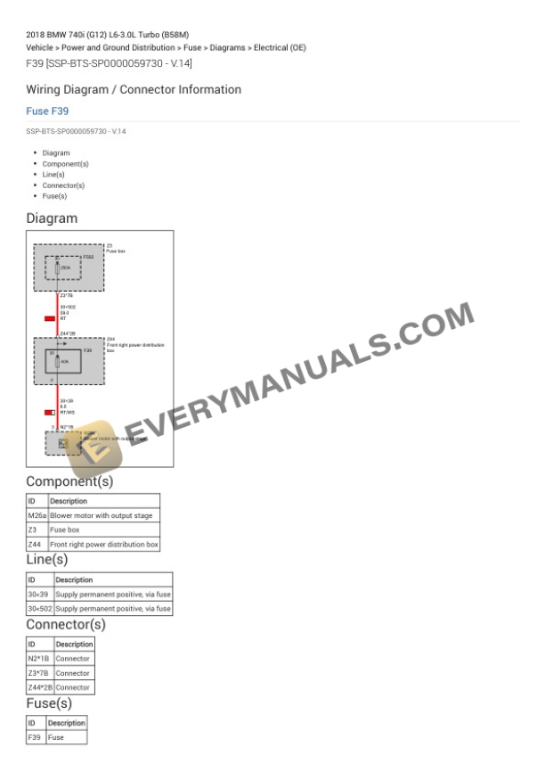 BMW 740i (G12) 2018 Electrical Diagrams L6-3.0L Turbo (B58M) 4 BMW 740i (G12) 2018 Electrical Diagrams L6-3.0L Turbo (B58M) - Image 2