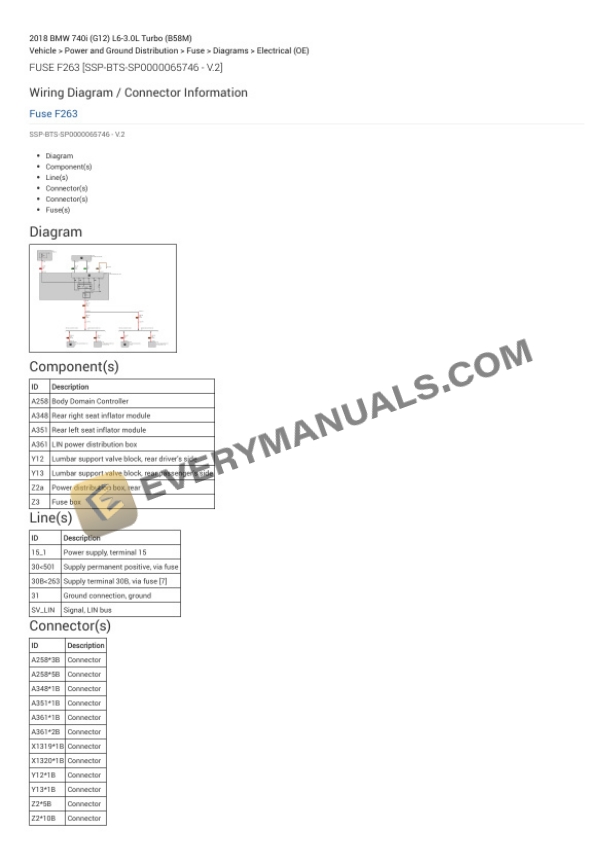 BMW 740i (G12) 2018 Electrical Diagrams L6-3.0L Turbo (B58M) 5 BMW 740i (G12) 2018 Electrical Diagrams L6-3.0L Turbo (B58M) - Image 3