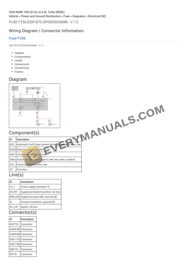 BMW 740i (G12) 2020 Electrical Diagrams L6-3.0L Turbo (B58C) 5 BMW 740i (G12) 2020 Electrical Diagrams L6-3.0L Turbo (B58C) - Image 3