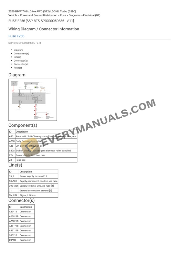 BMW 740i xDrive AWD (G12) 2020 Electrical Diagrams L6-3.0L Turbo (B58C) 5 BMW 740i xDrive AWD (G12) 2020 Electrical Diagrams L6-3.0L Turbo (B58C) - Image 3