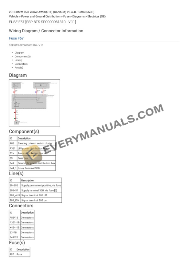 BMW 750i xDrive AWD (G11) (CANADA) 2018 Electrical Diagrams V8-4.4L Turbo (N63R) 5 BMW 750i xDrive AWD (G11) (CANADA) 2018 Electrical Diagrams V8-4.4L Turbo (N63R) - Image 3
