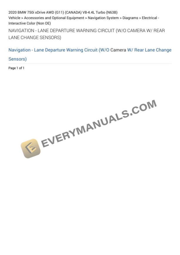 BMW 750i xDrive AWD (G11) (CANADA) 2020 Electrical Diagrams V8-4.4L Turbo (N63B) 4 BMW 750i xDrive AWD (G11) (CANADA) 2020 Electrical Diagrams V8-4.4L Turbo (N63B) - Image 2