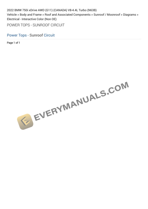 BMW 750i xDrive AWD (G11) (CANADA) 2022 Electrical Diagrams V8-4.4L Turbo (N63B) 5 BMW 750i xDrive AWD (G11) (CANADA) 2022 Electrical Diagrams V8-4.4L Turbo (N63B) - Image 3