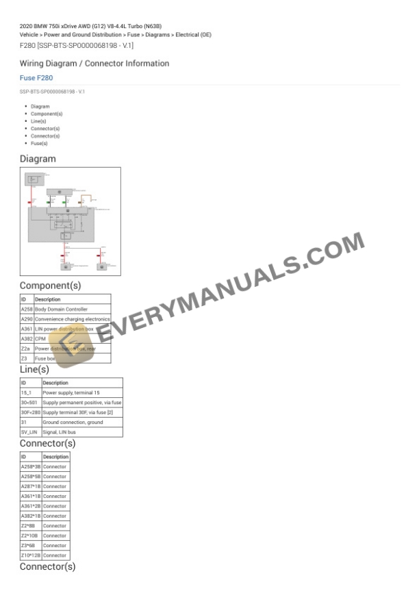 BMW 750i xDrive AWD (G12) 2020 Electrical Diagrams V8-4.4L Turbo (N63B) 4 BMW 750i xDrive AWD (G12) 2020 Electrical Diagrams V8-4.4L Turbo (N63B) - Image 2