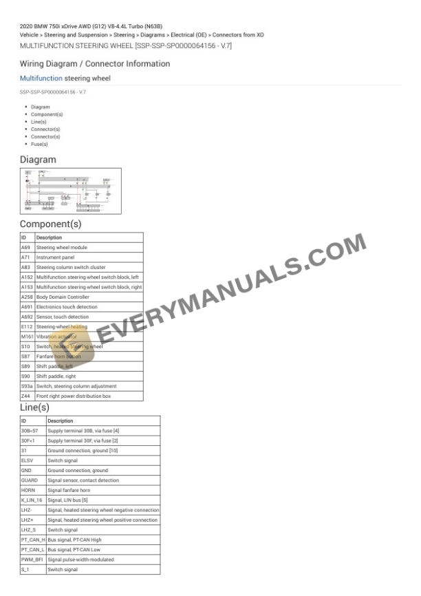 BMW 750i xDrive AWD (G12) 2020 Electrical Diagrams V8-4.4L Turbo (N63B) 7 BMW 750i xDrive AWD (G12) 2020 Electrical Diagrams V8-4.4L Turbo (N63B) - Image 5