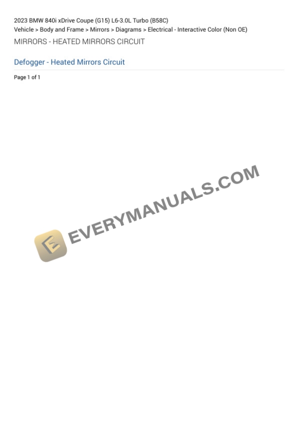 BMW 840i xDrive Coupe (G15) 2023 Electrical Diagrams L6-3.0L Turbo (B58C) 4 BMW 840i xDrive Coupe (G15) 2023 Electrical Diagrams L6-3.0L Turbo (B58C) - Image 2