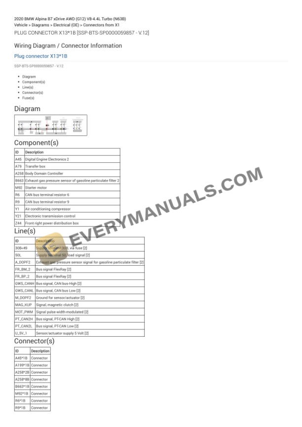 BMW Alpina B7 xDrive AWD (G12) 2020 Electrical Diagrams V8-4.4L Turbo (N63B) 7 BMW Alpina B7 xDrive AWD (G12) 2020 Electrical Diagrams V8-4.4L Turbo (N63B) - Image 5
