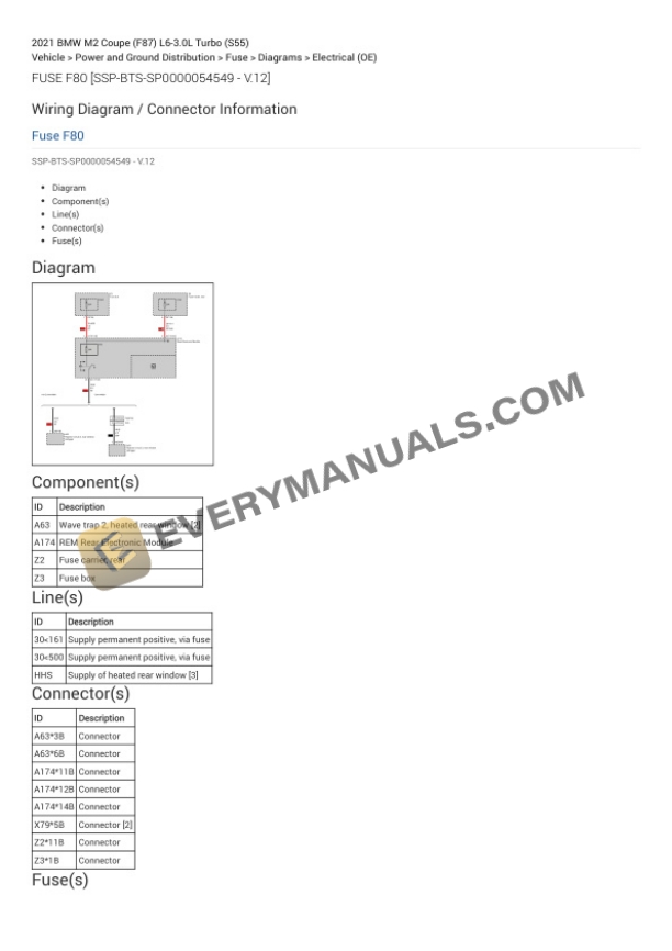 BMW M2 Coupe (F87) 2021 Electrical Diagrams L6-3.0L Turbo (S55) 5 BMW M2 Coupe (F87) 2021 Electrical Diagrams L6-3.0L Turbo (S55) - Image 3