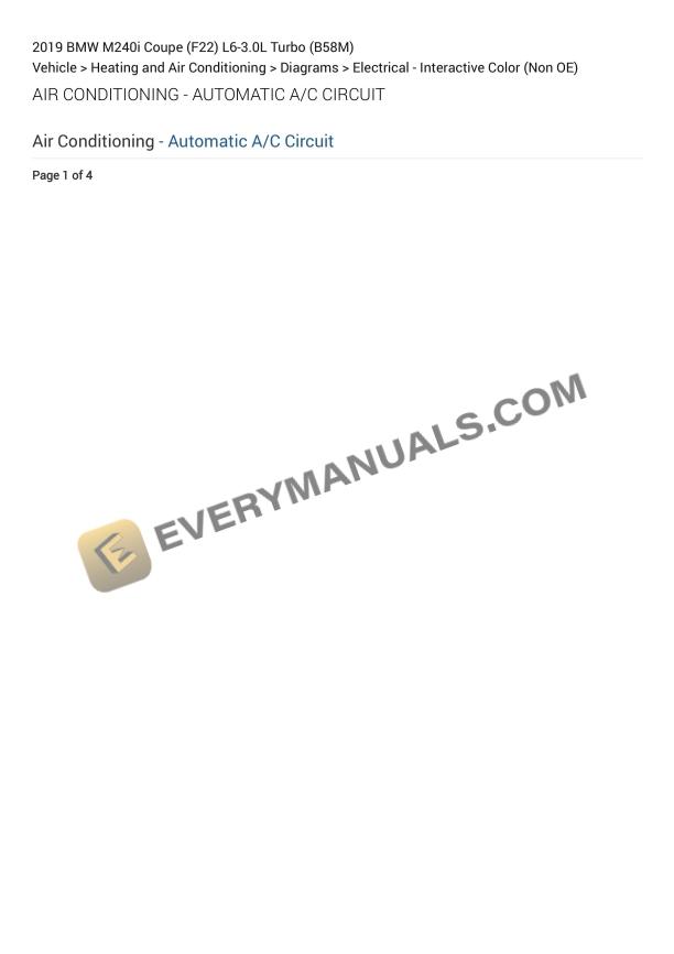 BMW M240i Coupe (F22) 2019 Electrical Diagrams L6-3.0L Turbo (B58M) 2 bmw m240i coupe f22 2019 electrical diagrams l6 30l turbo b58m 1