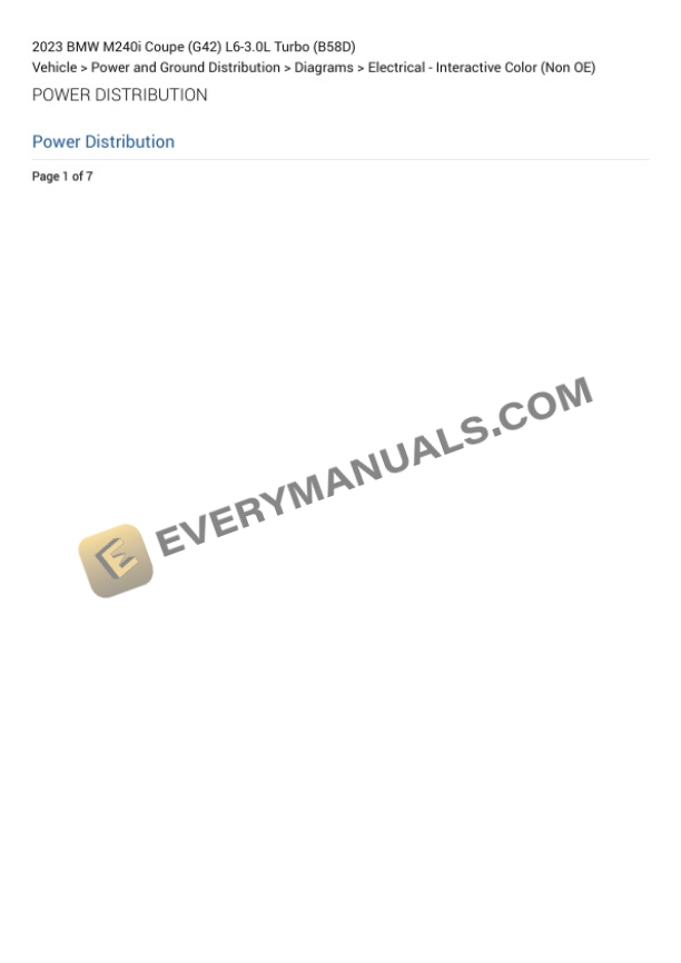 BMW M240i Coupe (G42) 2023 Electrical Diagrams L6-3.0L Turbo (B58D) 5 BMW M240i Coupe (G42) 2023 Electrical Diagrams L6-3.0L Turbo (B58D) - Image 3