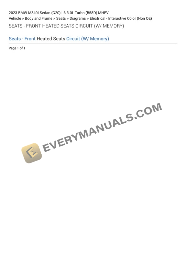 BMW M340I Sedan (G20) 2023 Electrical Diagrams L6-3.0L Turbo (B58D) MHEV 5 BMW M340I Sedan (G20) 2023 Electrical Diagrams L6-3.0L Turbo (B58D) MHEV - Image 3