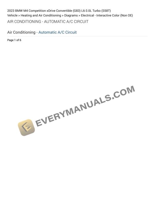 BMW M4 Competition xDrive Convertible (G83) 2023 Electrical Diagrams L6-3.0L Turbo (S58T) 2 bmw m4 competition xdrive convertible g83 2023 electrical diagrams l6 30l turbo s58t 1