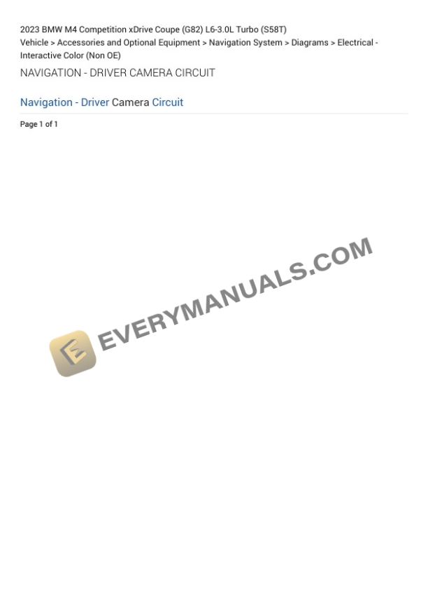 BMW M4 Competition xDrive Coupe (G82) 2023 Electrical Diagrams L6-3.0L Turbo (S58T) 4 BMW M4 Competition xDrive Coupe (G82) 2023 Electrical Diagrams L6-3.0L Turbo (S58T) - Image 2